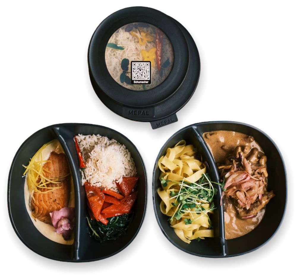 verpackte Gerichte für corona-konformes kontaktloses Catering